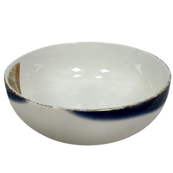 Kansai Fine China Japan Gold Rim Orange Leaves Rice Bowls Lot Of 3 Blue White - Picture 2 of 12